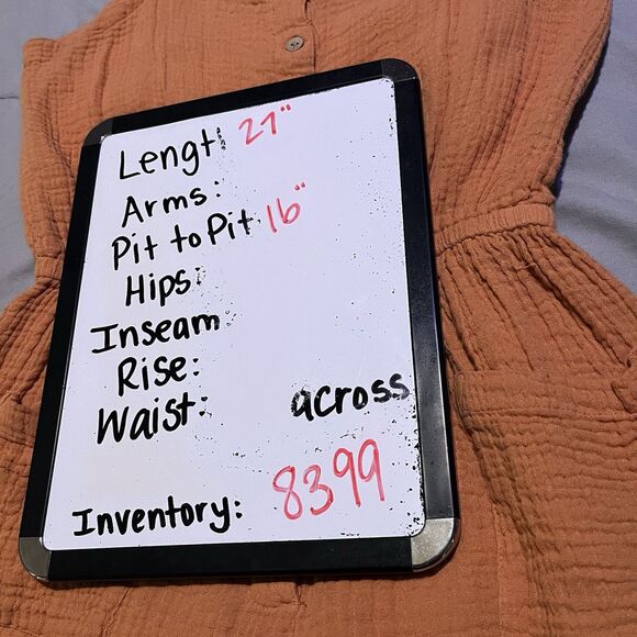 Arizona Jean Co Button Up Sleeveless Brushed Cotton Boho Lagenlook Romper Size M - Picture 12 of 12